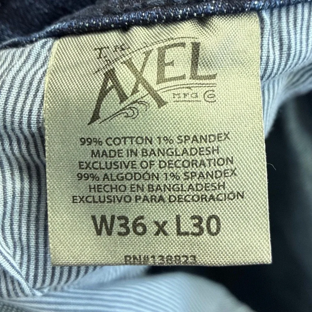 TK Axel Men's Slim Bootcut Jeans W36 x L30 Dark Wash Bondi Denim Rugged Stretch